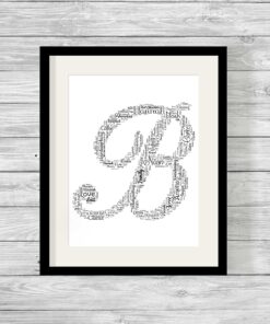 Alphabet Shape Design Personalised Word Art Print