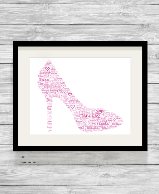 Bespoke Personalised Shoe Word Art Print