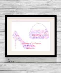 Bespoke Personalised Shoe and Handbag Word Art Print