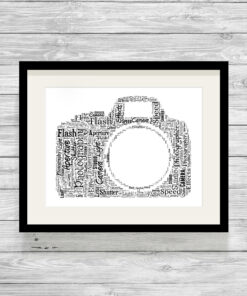 Personalised Bespoke Camera Photography Word Art Picture Gift