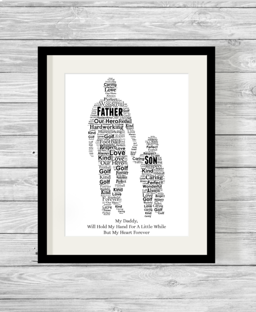 Bespoke Personalised Father and Son Word Art Print