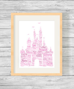 Personalised Disney Castle Word Art Picture Print