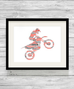 Personalised Bespoke Motocross Word Art Print Picture