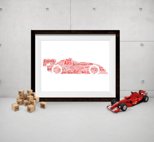 Personalised Bespoke Racing Car Word Art Print Picture