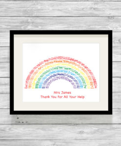 Personalised Bespoke Rainbow Word Art Print Picture