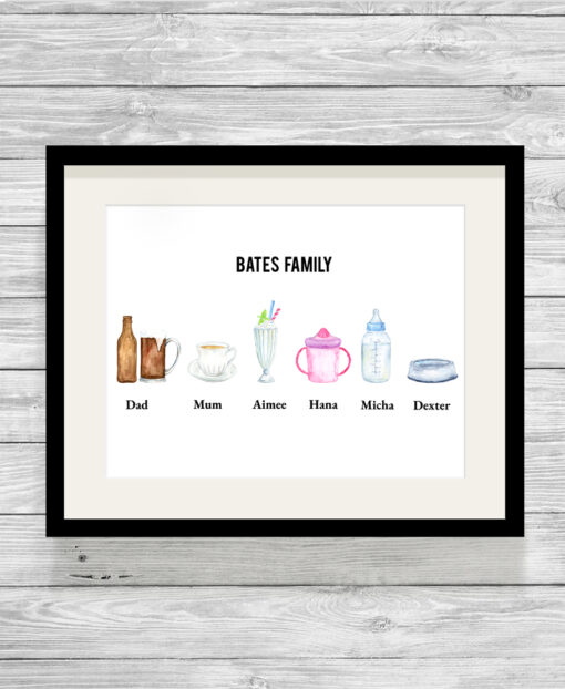 Personalised Drinks Watercolour Print