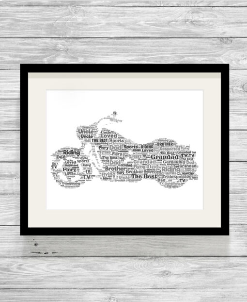 Personalised Harley Davidson Word Art Print