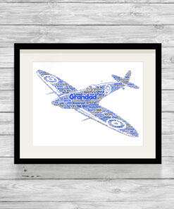 Bespoke Personalised Spitfire Word Art Print