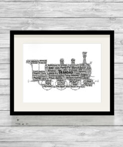 Personalised Steam Train Word Art Print