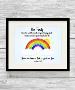 Personalised Rainbow Lockdown Picture Print