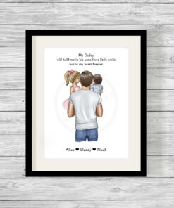 Personalised Father & Son or Daughter Picture Print