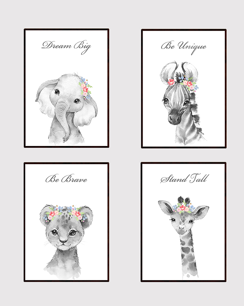 Safari Jungle Animal Girl's Instant Digital Download Print - Show It With Words Safari Jungle Animal Girl's Instant Digital Download Print - Show It With Words