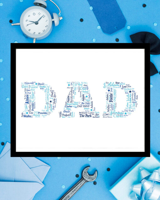 Bespoke Personalised Dad Word Art Print