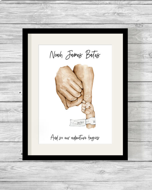 Personalised Family Holding Hands Word Art Print
