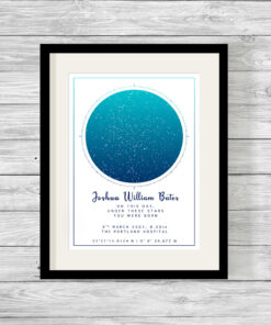 Personalised Night Sky Star Map Day You Were Born Print