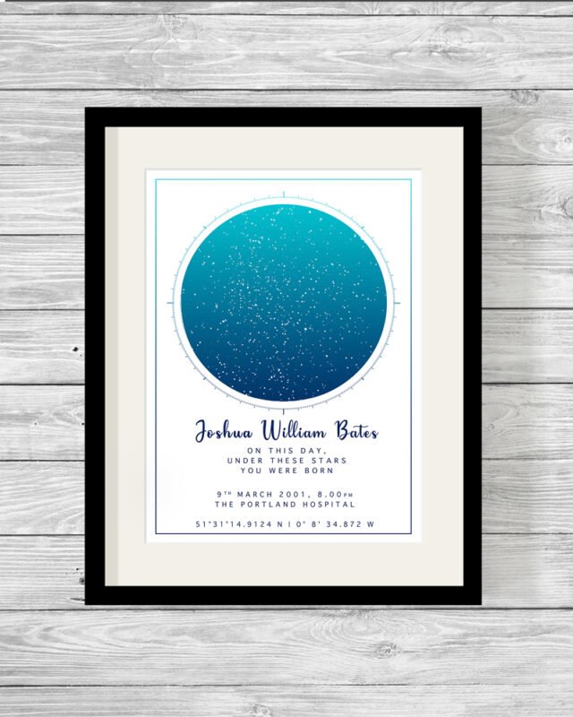 Personalised Night Sky Star Map Day You Were Born Print - Show It With ...