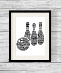 Personalised Ten Pin Bowling Word Art Print