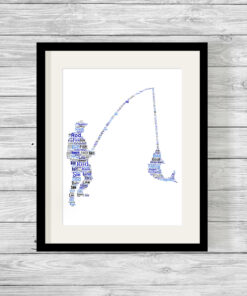 Personalised Fisherman Word Art Print