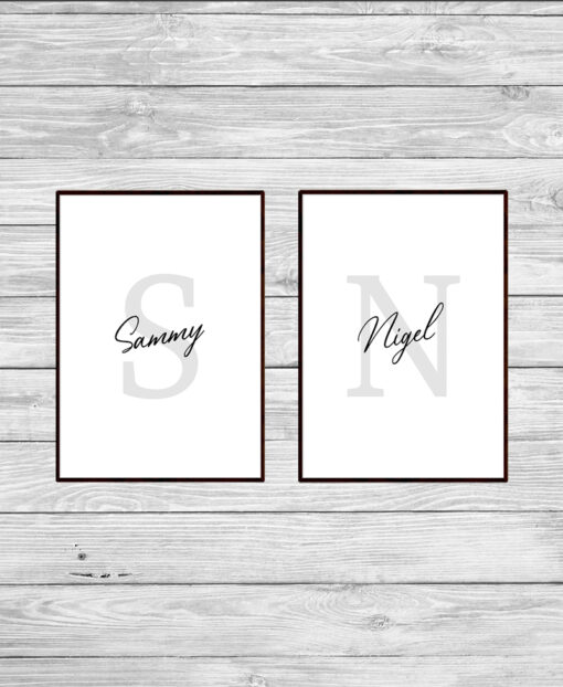 Personalised Set of Monogram His & Hers Poster Prints