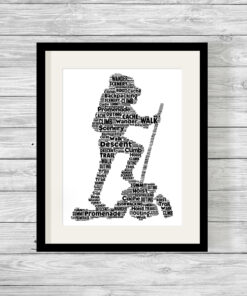 Hiker Personalised Word Art Picture Print