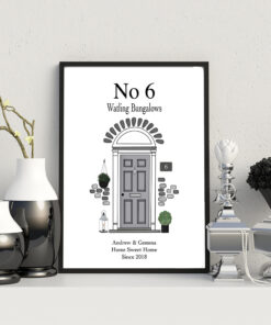 Personalised New Home Door Word Art Print