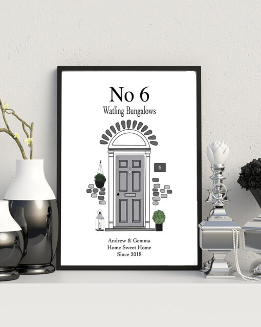 Personalised New Home Door Word Art Print