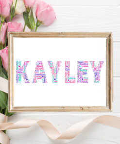 Personalised Name Word Art Print Picture Frame