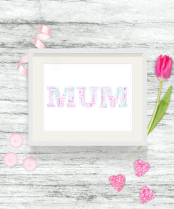 Personalised Mum Word Art Picture Print Frame