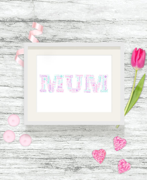 Personalised Mum Word Art Picture Print Frame