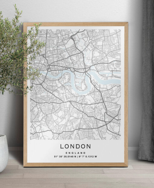 Country City Map Poster Print Frame or Instant Digital Download