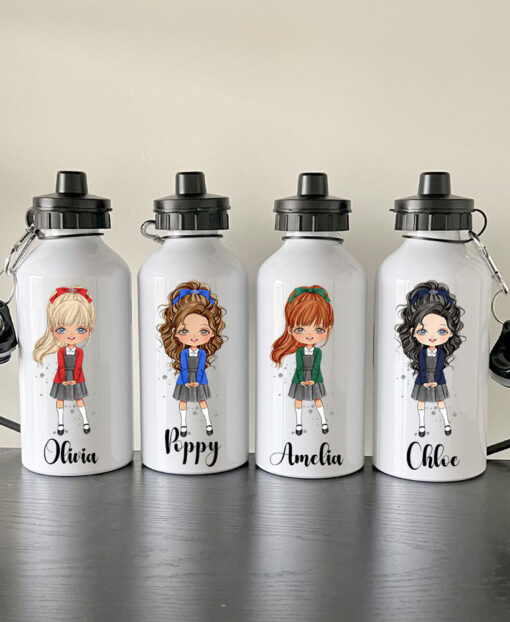 Personalised Kids Water Bottle – 500ml Back to School Girl